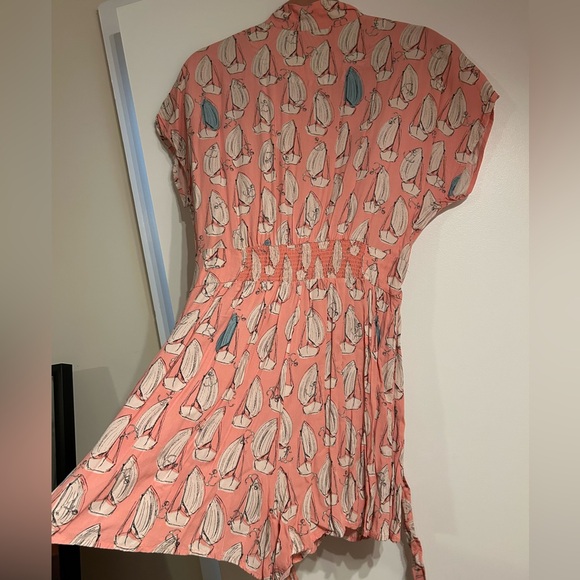 Maeve Pink Sailboat Pattern Mini Romper - Picture 5 of 7